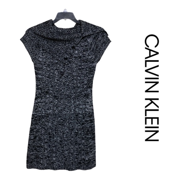 Calvin Klein Dresses & Skirts - Calvin Klein Marled Cowl Neck Sweater Dress Sz XS